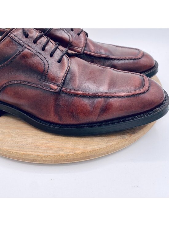 Vintage Santoni Shoes Mens 8.5 Brown Leather Plain Toe Dress Oxfords Italy main image 7